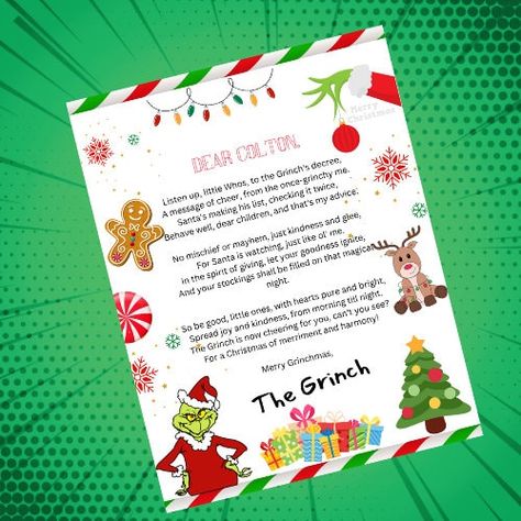 Elf Letter, Elf Letters, A Shelf, Grinch, Elf, Printed Items, Merry Christmas, Ships, Digital Prints