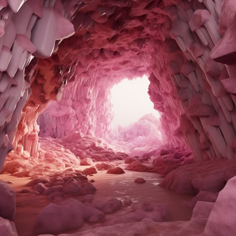 Otherworldly landscape made of pink crystals. Crystal cave. #crystals #crystalhealing #spiritual #spiritualawakening #oracle #oraclecards #midjourneyart #aiartcommunity #pink #art #artwork #artist #ethereal Crystal Cave Aesthetic, Crystal Caves, Crystal Landscape, Pink Crystal Aesthetic, Oracle Aesthetic, Otherworldly Aesthetic, Pink Magic, Pink Island, Goddess Aesthetic