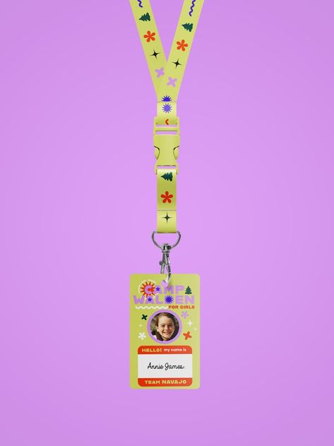 I did a rebrand for "Camp Walden" from The Parent Trap Camp Walden, Id Card Lanyard, The Parent Trap, Name Tag Design, Parent Trap, Canvas Learning, Tag Design, Illustration Character Design, Name Tag