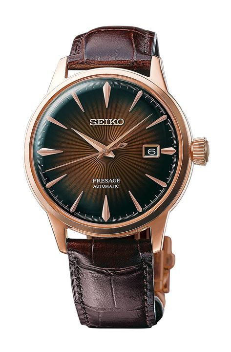 Brown Watch Men, Seiko Automatic, Seiko Presage, Automatic Watches For Men, Rose Gold Case, Seiko Watches, Watch Collection, Automatic Watch, Men's Watch