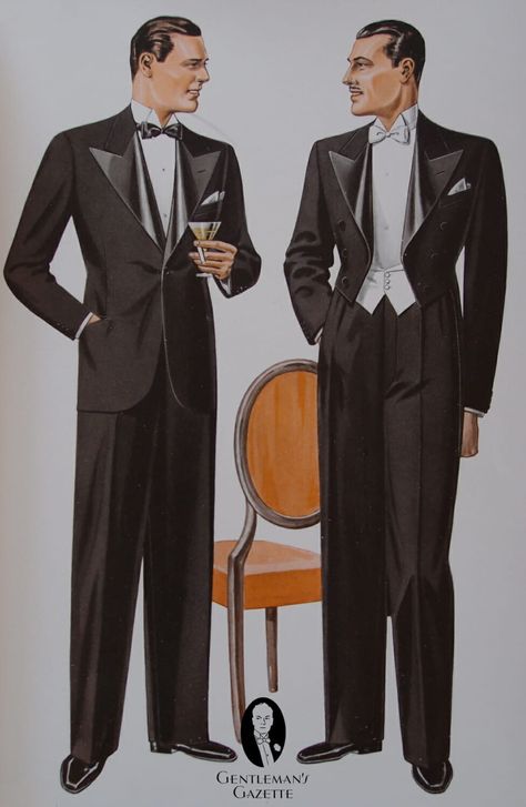 1925 Fashion, Black Tie Men, Gentleman's Gazette, Mens Evening Wear, Stylish Mens Suits, Gentlemen Wear, 1950s Mens, Formal Evening Wear, Hairstyles Men