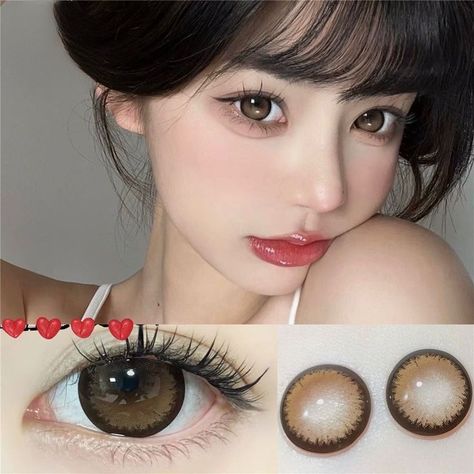 Korean Contact Lenses, Brown Contact Lenses, Natural Color Contacts, Cosmetic Contact Lenses, Lip Patch, Glossy Eyes, Lip Wrinkles, Lenses Eye, Eye Lens