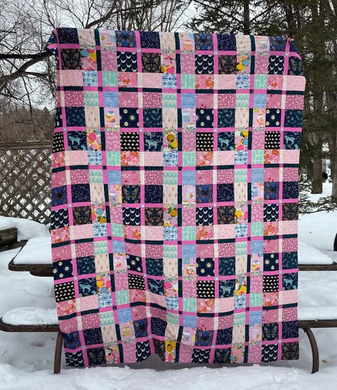 Plaidish Quilt, Monthly Recap, Plaid Quilts, Charm Pack Quilt Patterns, Gingham Quilt, Crumb Quilt, Charm Pack Quilt, School Routine, Scrappy Quilt Patterns