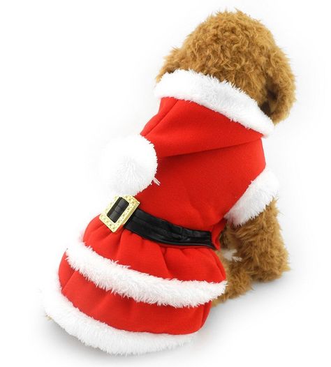 ZUNEA Hooded Puppy Santa Suit Dress,Small Dog Xmas Costume Pet Christmas Sweater Fleece Hoodie Doggy Winter Coat Jacket Dress up Clothes Outfits Apparel -- You can get additional details at the image link. (This is an affiliate link) #catapparel Dog Christmas Costumes, Cat Christmas Costumes, Cute Christmas Dog, Outfits Jumpsuit, Costume For Dogs, Xmas Costumes, Christmas Dog Outfits, Chihuahua Clothes, Xmas Dress