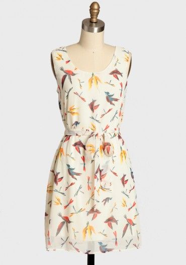 Modern Vintage Dress, Preppy Mode, Playing Dress-up, Bird Dress, Patterned Dress, Vintage Inspired Dresses, Modern Dress, Dress C, Look Chic