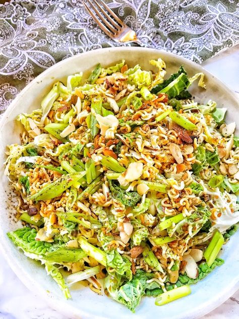 Ramen Noodle Salad - The Tipsy Housewife Salad With Ramen Noodles, Tipsy Housewife Recipes, Housewife Recipes, Salad Add Ins, Tipsy Housewife, Ramen Noodle Salad, Ramen Salad, Noodle Salad Recipes, Ramen Noodle Recipes