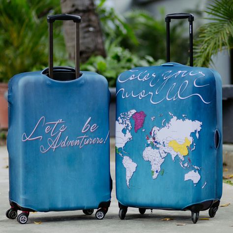 Color Your World Luggage Cover by Wanderskye #Cover, #Luggage, #Modern, #Style Travel Luggage Suitcases, Stylish Luggage, Suitcase Cover, Holiday Romance, Luggage Bags Travel, Black Plain, Luggage Cover, Suitcases, Travel Lifestyle