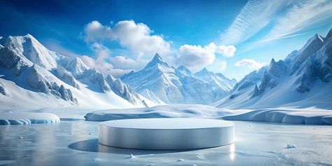 Snowcovered Ice Podium Background for Winter Product Platforms Platform Background, Planet Background, Podium Background, Background For Editing, Ice Planet, Winter Photos, Winter Pictures, High Quality Images, Quick Saves