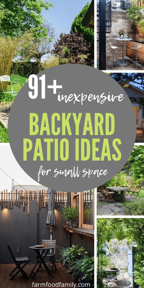 Small Patio Ideas On A Budget, Inexpensive Patio, Small Patio Decorating Ideas, Backyard Patio Ideas, Small Patio Design, Small Patio Decor, Small Garden Landscape, Cheap Backyard, Cheap Patio