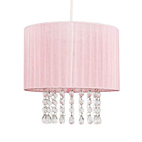 Modern Pink Voile Ribbon Wrapped Pendant Shade with Acrylic Droplets MiniSun Room Ceiling Lights, Pink Ceiling, Pink Lamp, Big Lamp, Pendant Shade, Pendant Light Shades, Lampshade Chandelier, Chandelier Shades, Ceiling Chandelier