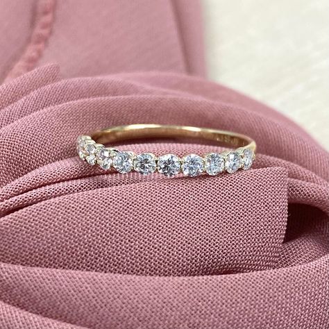 0.50Ct Lab Grown Round Diamond Wedding Band, Lab Created Diamond Wedding Ring, Diamond Anniversary Stacking Ring White Yellow Rose 14k Gold Angelina Core, Round Diamond Wedding Band, Round Diamonds Wedding Band, Wedding Ring Diamond, Moissanite Diamond Rings, Signature Jewelry, Diamond Anniversary, Pave Setting, Diamond Wedding Band