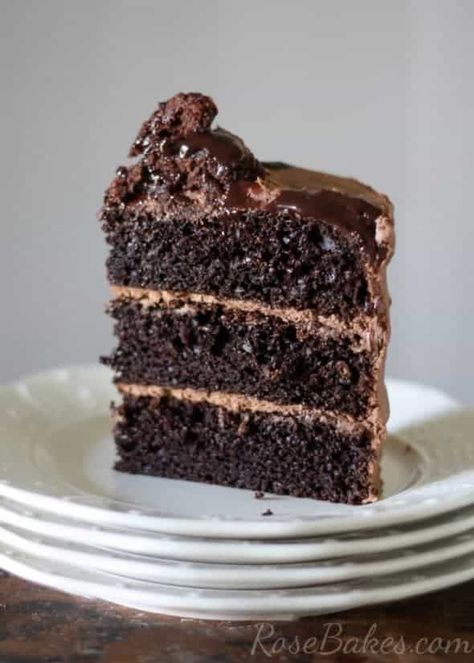 One Bowl Chocolate Cake (from scratch) One Bowl Chocolate Cake, Whipped Chocolate Frosting, Natashas Kitchen, Chocolate Cake From Scratch, Chocolate Cake Recipe Moist, Homemade Chocolate Cake, Cake Mini, Moist Chocolate Cake, Chocolate Frosting