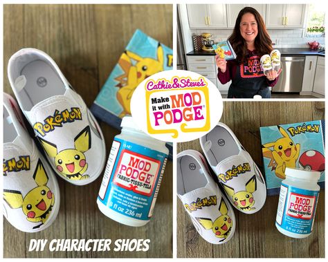 Modge Podge Canvas Shoes, Diy Paint Canvas Shoes, Pokemon Shoes Diy, Stitch Shoes Diy, Diy Painted Canvas Shoes, Mod Podge Shoes, Diy Canvas Shoes, Christmas Shoes Diy, Fabric Covered Shoes