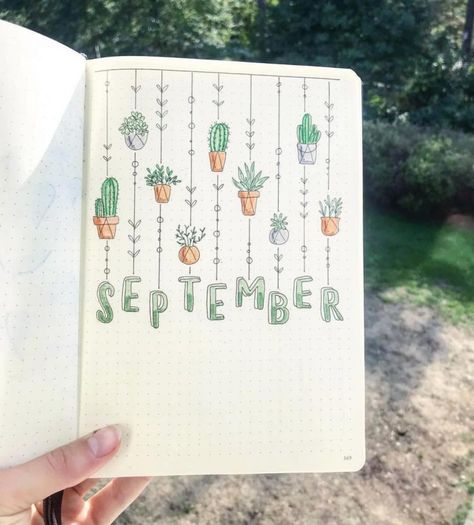 September Bullet Journal, Journal D'inspiration, Bullet Journal September, Bullet Journal Month, Plant Doodle, Monthly Layout, Bullet Journal 2020, Journal Weekly, Bullet Journal 2019