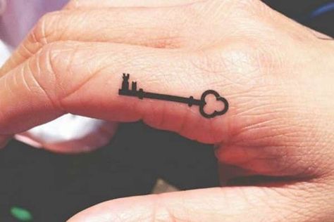 19 Intriguing Key Tattoo Design Ideas Small Key Tattoos, Skeleton Key Tattoo, Key Tattoo Designs, Key Tattoos, Key Tattoo, Shape Tattoo, Muster Tattoos, Simple Tattoo Designs, Random Inspiration