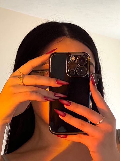 Red Aura Nails Acrylic, Red Orange Aura Nails, Maroon Aura Nails, Aura Red Nails, Burgundy Aura Nails, Dark Red Aura Nails, Black And Red Aura Nails, Aura Nails Red, Dark Aura Nails