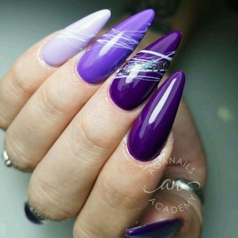 Nail Art – 🌟MAGIC IDEAS FOR YOU 🌟 Magic Ideas, Purple Nail Art Designs, Fancy Nail Art, Unghie Sfumate, Purple Nail Art, Purple Acrylic Nails, Art Deco Nails, Long Nail Designs, Modern Nails