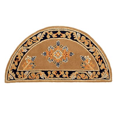 Minuteman H-604 Jardin Half Round Hearth Rug - Cocoa Fireplace Rugs, Contemporary Carpet, Hearth Rug, Small Carpet, Fireplace Hearth, Handmade Wool Rugs, Rug Material, Rug Making, Turkish Rug