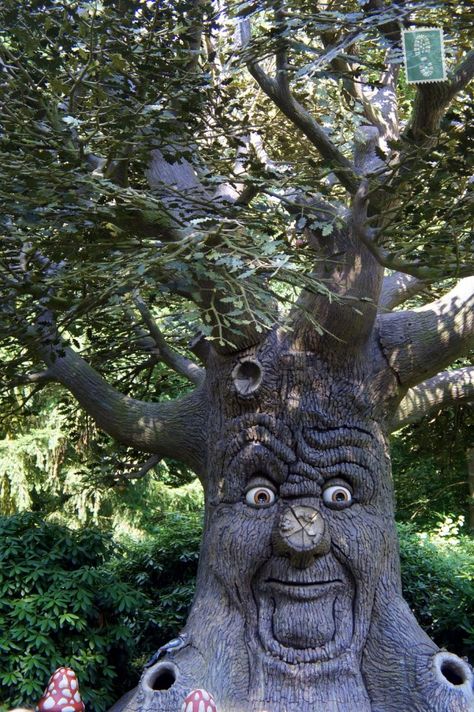 Efteling: Feeling Like "Alice in Wonderland" - eTramping.com Strange Images, Tree Carvings, Boom Kunst, Tre Kunst, Weird Trees, Tree People, Tree Faces, Tree Spirit, Tree Carving