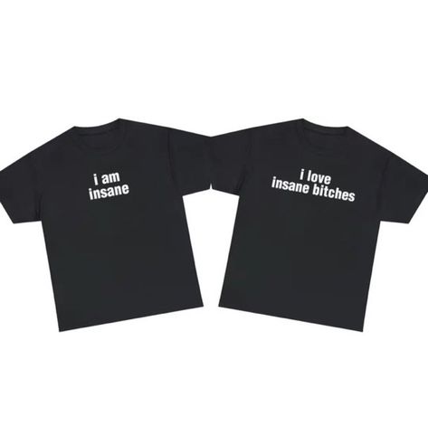 Funny Matching Shirts, Slay Quotes, Punk Logo, Me And Who, Matching T Shirts, Statement Outfit, Matching Couple Shirts, Weird Shirts, Couple Matching