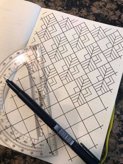 Graph Paper Art, Dot Journals, Bullet Journal Writing, Bullet Journal Art, Bullet Journal Layout, Bullet Journal Inspo, Journal Layout, Bullet Journal Doodles, A Pen