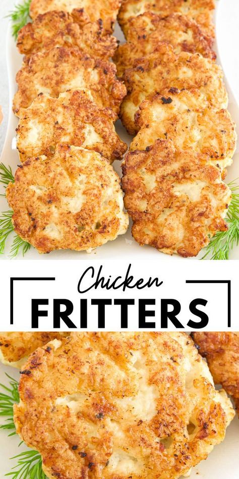 Fried Chicken Patties, Baked Chicken Tenderloins, Chicken Fritters Recipe, Chicken Patty Recipes, Chicken Fritters, Best Keto Meals, Chicken Snacks, Fritters Recipe, Chicken Patties