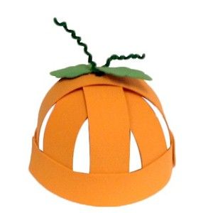 This pumpkin hat can be made with construction paper or felt, but either way it's guaranteed to look great! Add a little stem with some pipe cleaner. Pumpkin Hats For Kids, Pumpkin Hat Craft, Halloween Hat Craft, Orange Tights, Thanksgiving Hat, Orange Craft, Crazy Hat, Flower Factory, Orange Sweatshirt