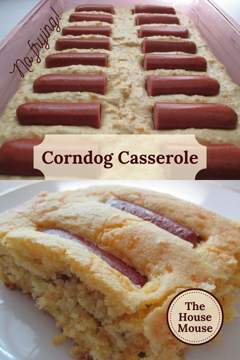 Biscuits And Hot Dogs, Hot Dogs And Cornbread, Recipes With Hot Dogs In Them, Cornbread And Hotdogs, Corndog Casserole Jiffy, Dinner With Hotdogs, Hot Dog Cornbread Casserole, Things To Make With Hot Dogs, Dinner Ideas With Hot Dogs