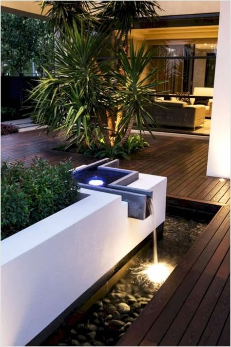 Moderne Have, Contemporary Deck, Mini Pool, Front Garden Design, Fountain Design, Backyard Lighting, Home Garden Design, Water Walls, Jean Michel