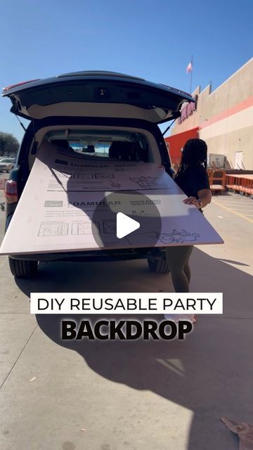 Jasmine Camble | Houston Mom Blogger on Instagram: "You know how much I LOVE sharing party decoration ideas with you guys. Check out this reusable 𝐃𝐈𝐘 𝐏𝐚𝐫𝐭𝐲 𝐁𝐚𝐜𝐤𝐝𝐫𝐨𝐩 I made for Brooke’s Rodeo Glam party. I’m loving how you can easily change the paper design or decorations on it to customize with any party theme. I will definitely be getting my money’s worth + more out of this $19 board y’all. ⁣ ⁣ Would you give this DIY a try? Comment “𝐩𝐚𝐫𝐭𝐲” and I’ll send you the links to the supplies I used in this video. 🎉⁣ .⁣ .⁣ .⁣ .⁣ #diypartybackdrops #partydecorinspo #diydecorations #partydecorationideas #diypartydecor #partyinspiration #backdrops" Diy Booth Backdrop, Stand For Backdrop Diy, Reusable Backdrop Ideas, Diy Backdrop Holder, Photo Booth Design Diy, Corner Backdrop Ideas, Rodeo Backdrop Ideas, 70 Birthday Backdrop Ideas, Diy Birthday Backdrop Ideas For Women