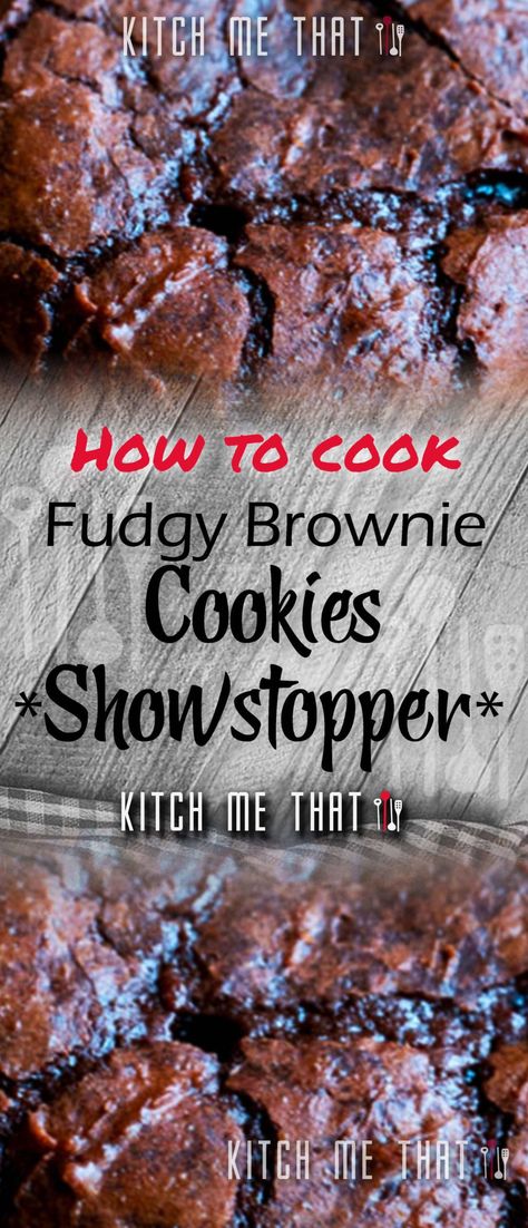 Fudgy Brownie Cookies | Cookies Recipe to Try!! Pumpkin Butterscotch, Meltaway Cookies, Homemade Buttercream Frosting, Caramel Chocolate Chip Cookies, Cookie Brownie Recipe, Fudgy Brownie, Cooking Cookies, Easy Meal Ideas, Chocolate Chip Cookie Bars