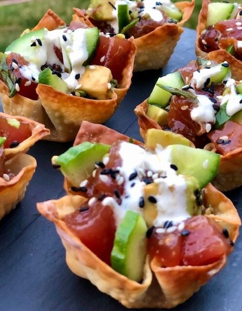 Ahi Poke Appetizer, Ahi Tuna Stacks, Ahi Tuna Poke Appetizers, Seared Ahi Tuna Appetizer, Tuna Poke Appetizer, Ahi Tuna Wonton Appetizers, Fresh Tuna Appetizer Recipes, Tuna Steak Appetizer Recipes, Tuna Hors D’oeuvres