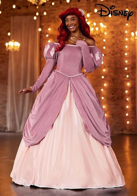 Amazon.com: Disney’s The Little Mermaid Pink Dress, Adult Princess Ariel Gown, Women’s Halloween Costume : Clothing, Shoes & Jewelry Mermaid Pink Dress, Ariel Pink Dress, Ariel Pink, Ariel Costume, Old Halloween Costumes, Ariel Costumes, Little Mermaid Dresses, Ariel Cosplay, Disney Princess Costumes