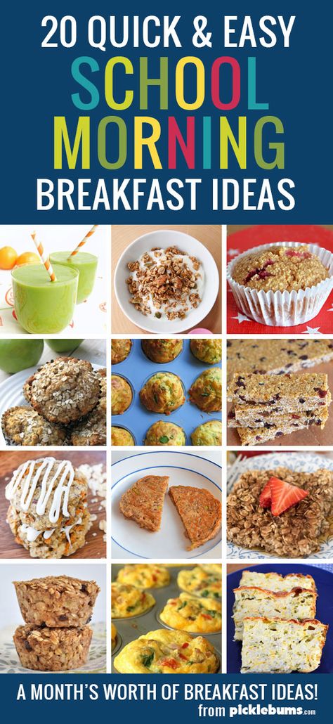 20 quick and easy school morning breakfast ideas - a month's worth of homemade, real food, breakfast ideas for busy school mornings. School Morning Breakfast Ideas, School Morning Breakfast, Real Food Breakfast, Food Breakfast Ideas, Morning Breakfast Ideas, Morning School, School Breakfast, School Morning, Food Breakfast