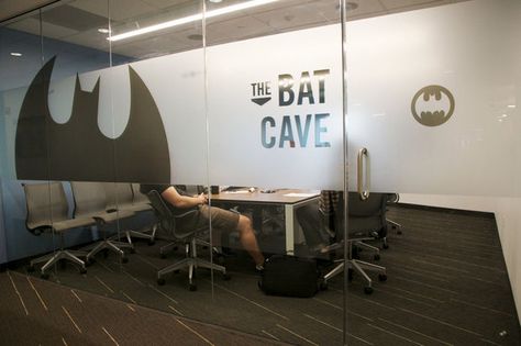 big conference room names - bold design Meeting Room Names, Conference Room Design, Room Signage, Meeting Room Design, Commercial And Office Architecture, Bat Cave, Office Themes, Office Names, Traditional Office