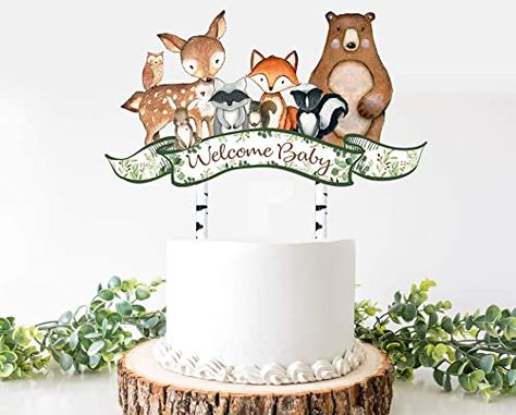 Woodland Birthday Cake, Woodland Cake Topper, Woodland Baby Shower Decorations, Forest Baby Showers, Woodland Cake, Woodland Birthday Party, Baby Cake Topper, Sweet Party, Amazon Baby