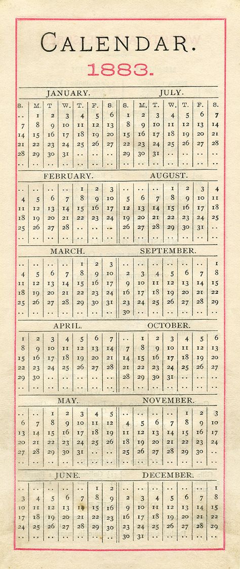 Free Printable Clip Art, Printable Clip Art, Vintage Calendar, Free Vintage Printables, Old Design, Printable Numbers, Clip Art Vintage, Calendar Pages, Vintage Lettering