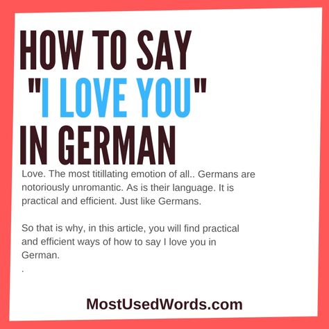 I Love You In German, German Love Quotes, Cool German Words, How To Say I Love You, Love Sentences, Self Love Quote, Love You Quotes For Him, Learning German, I Love You Quotes For Him