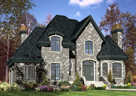 Plan #138-335 - Houseplans.com Gothic House Floor Plan, European Plan, House Pics, Gorgeous Homes, Nice Homes, European House Plans, European House Plan, Ranch Style House Plans, European House