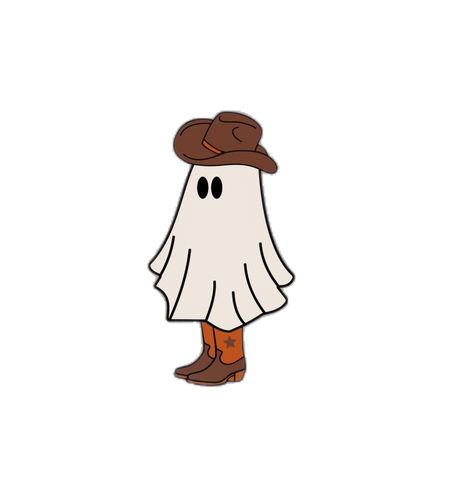 Halloween Boots Drawing, Spooky Season Skeleton, Cowboy Ghost Pumpkin Painting, Ghost With Cowboy Boots, Ghost With Cowboy Hat, Cowgirl Pumpkin, Ghost Drawings, Boot Scootin Spooky, Country Stickers