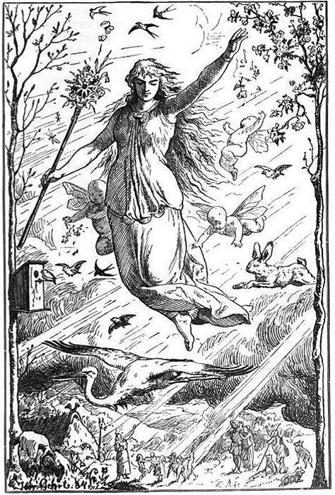 Ostara Pagan Festivals, Pagan Goddess, Pagan Rituals, Vernal Equinox, Spring Equinox, Easter Traditions, Anglo Saxon, Gods And Goddesses, Wikimedia Commons