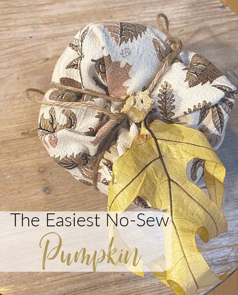 This is how to make an Easy no-sew vintage fabric pumpkin! Homeroad.net #pumpkin #fall #Thanksgiving #nosew #vintage #vintagefabric #crafts #polyfil #ffwcelebration Craft Rooms, Fabric Pumpkins, Diy Pumpkin, Pumpkin Fall, Homemade Crafts, No Sew, Diy Fabric, Fall Thanksgiving, Vintage Fabric