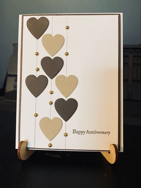 Congratulations Anniversary Wishes, Wedding Card Making Ideas, Golden Wedding Anniversary Cards Diy, Stampin Up Wedding Anniversary Cards, Simple Anniversary Cards Handmade, 50th Anniversary Handmade Cards, Anniversary Cards Stampin Up Beautiful, Husband Anniversary Cards Handmade, Stampin Up Engagement Cards