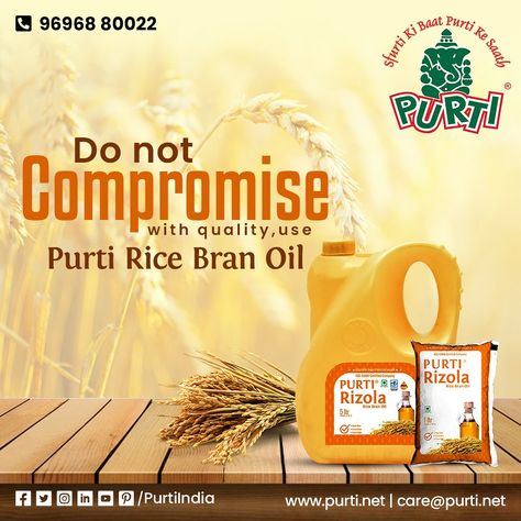 Experience the taste of deliciousness with Purti Rice Bran Oil ! #PurtiOil #SfurtiKuBaatPurtiKeSaath #CookingOil #Oil #Tasty #Healthy #Like #Share Sunflower Packaging, Cow Ghee, Refined Oil, Building Logo, Rice Bran, Tasty Healthy, Rice Bran Oil, Cooking Oil, Ghee