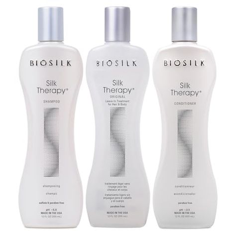 BioSilk 3-Piece Silk Therapy Shampoo, Conditioner & Serum Kit, Haircare For Incredible Shine, Sulfate, Paraben, & Cruelty-Free, 12 Oz (3 Products) Silk Therapy, Shampoo And Conditioner, Men's Grooming, Makeup Skin Care, Pharmacy Gifts, Cruelty Free, Healthy Hair, Skin Makeup, Beauty And Personal Care