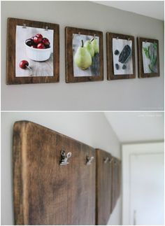 Clipboard Gallery Wall - 20 Cleverly Creative Ways to Display Your Cherished Photos Shabby Chic Decorating, Diy Rustic Home, Diy Rustic Decor, Decor Ikea, House Decor Rustic, Diy Photo, Decorating On A Budget, Kitchen Wall Decor, Rustic Diy