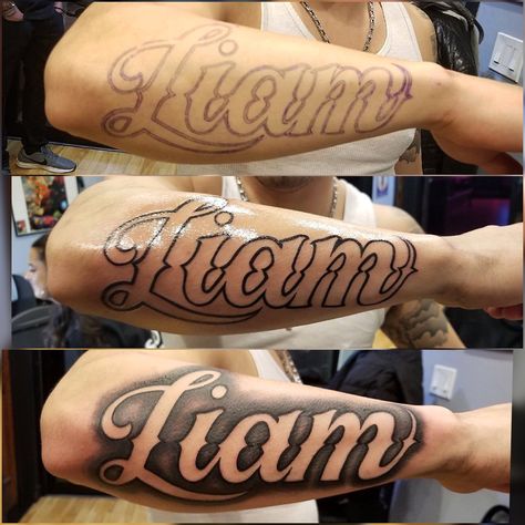 #nametattoos #forearm #forearmtattoos #forearmtattoosformen #sons #fathertattoo #blackandgrey #blackandgreytattoo Rodriguez Tattoo Name On Arm, Forearm Last Name Tattoos, Forearm Tattoos Names, Forearm Tattoos Lettering, Graffiti Name Tattoo, Name Font Tattoo Ideas, Name Forearm Tattoo Men, Forearm Tattoo Lettering, Forearm Name Tattoo Men