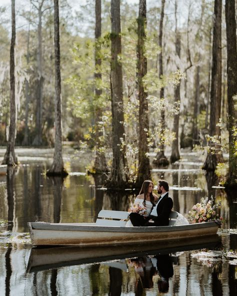 Living our best Notebook lives 🦢🛶👒 Cypress Gardens Sc, Simple Elopement Ideas, Garden Photoshoot, Themed Photoshoot, Unique Elopement, Cypress Gardens, Elopement Planner, Inspired Photoshoot, Romantic Elopement