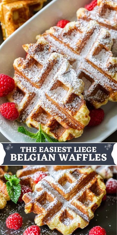 Belgian Liege Waffle Recipe, Yeast Waffle Recipe, Belgium Waffle Recipe, Homemade Waffle Recipe Easy, Liege Waffles Recipe, Liege Waffles, Belgian Waffles Recipe, Easy Waffle Recipe, Recipes With Yeast