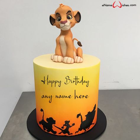 write name on pictures with eNameWishes by stylizing their names and captions by generating text on Cartoon Character Cakes for Baby Boy with ease. Disney Princess Cake Ideas, Princess Cake Ideas, Lion King Cake, Lion King Theme, Lion King Party, Disney Frozen Party, Disney Princess Cake, Lion Birthday, Disney Birthday Cakes